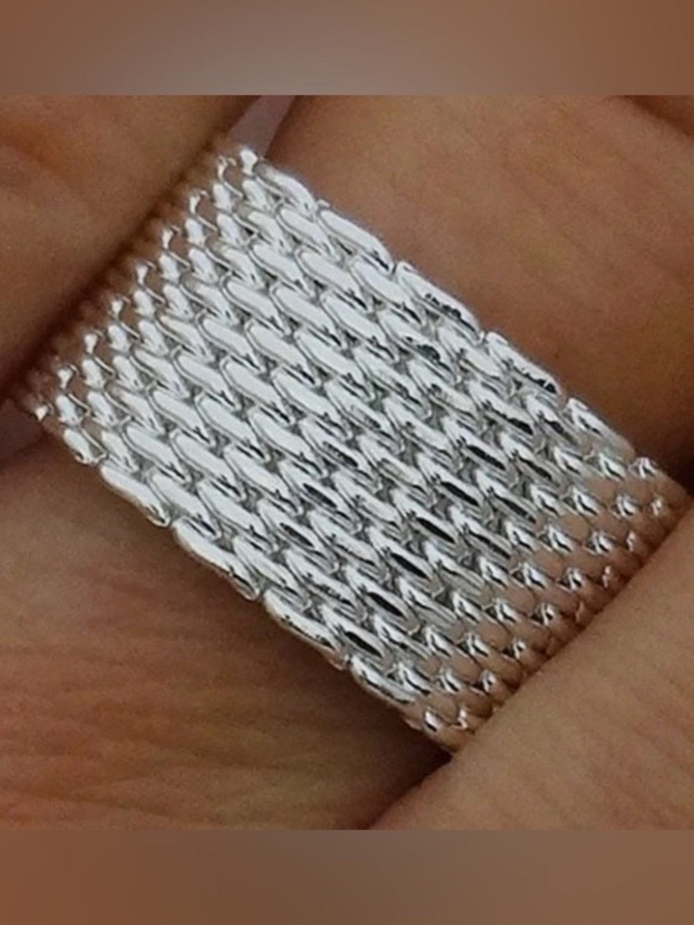 Sterling Silver Mesh Ring - Picture 6 of 7